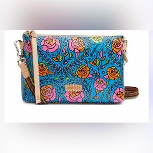 Consuela Blue and Pink Floral Crossbody Bag